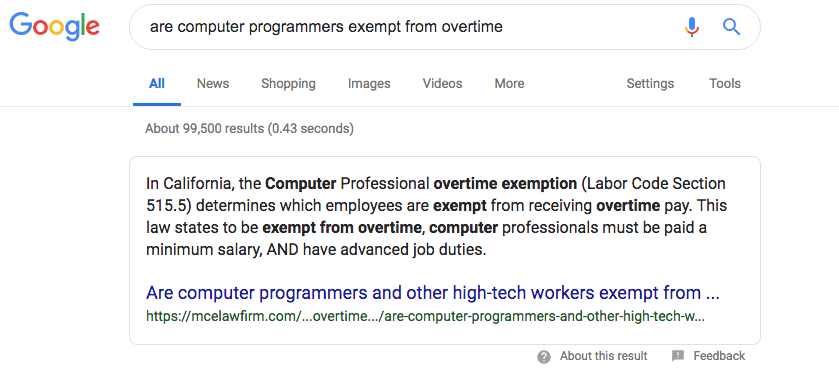 How to Optimize Your Law Firm’s Mobile Website for Voice Search 2 are computer programmers exempt from overtime Google Search